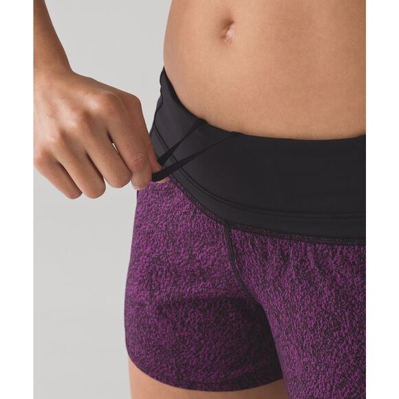 Lululemon Run Times Short Purple Black Size 6 Athletic Gym Workout Running - Picture 4 of 16